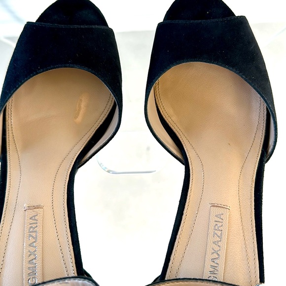 BCBGMAXAZRIA Adelinea Suede Black Heels With Crystal Embellishments Size 39 - Picture 7 of 9
